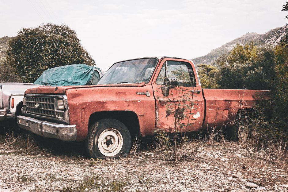 A pickup truck parked outdoors